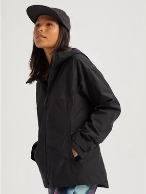 Burton Packrite Black Gore-Tex Waterproof Rain Jacket with Hood